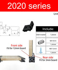 Diagram of Heavy Duty Aluminum Alloy Mounting Bracket Set 15 Pieces 2020 Series European Standard Extrusion with measurements