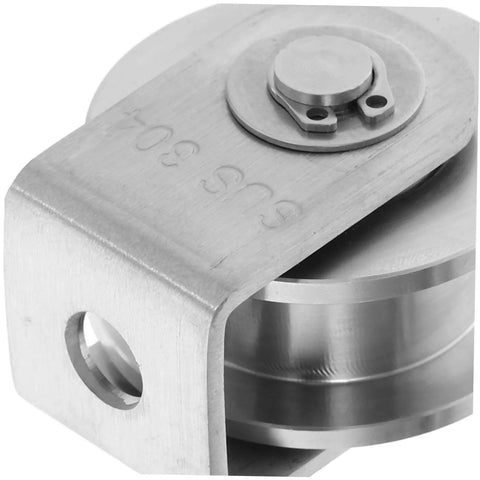 Close-up of Heavy Duty Stainless Steel Pulley Wheel Set For Sliding Door Tracks showing stainless steel construction and wheel design.