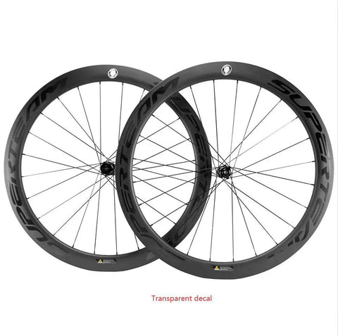 High-Performance 50mm Carbon Fiber Disc Brake Wheelset For Road Bikes, 700c Clincher With UD Matte Finish and decals