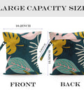 Front and back view of Waterproof Wet Bag For Travel And Beach Days, size 12.6x10.2 inches, palm leaf tropical print with handle.