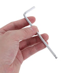 Durable 2Pc Metric Hex Key Wrench Set With Ball End Design Built From Heavy Duty Alloy Steel For Tough Jobs Featuring A Matte Chrome Finish That Looks Cool And Performs Like A Champ. Metric ball end hex key wrench in hand, alloy steel with matte chrome finish