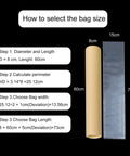 Diagram showing how to select bag size for Heavy Duty 6x50 Inch Plastic Sleeves 50 Pack For Posters And Blueprints.