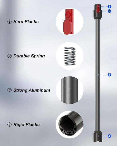 Quick Release Wand Extension Tube For V11 V10 V8 V7 Cordless Vacuums Replacement Part Long Reach 28.93 Inches Iron Finish Material Details