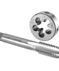 Five Eighth Inch Eleven UNC Tap And Die Set for machine threading, right hand tap and round die, straight fluted, high precision.