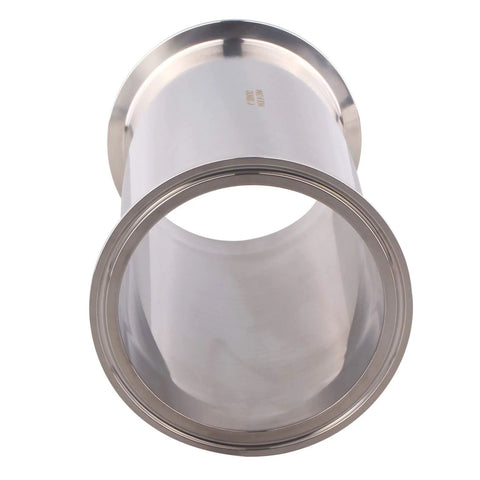 Sanitary spool tube with Tri-Clamp ends, stainless steel 304 seamless round tubing, 8 in long