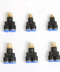 Get This Insane M5 To 1/2 Inch Y Shape Pneumatic Push In Fitting Connector Kit Featuring 20 Pieces Of Reliable Brass And Plastic Adapters For Smooth Air Distribution In Automation Systems And Tool Connections Without Any Leaks Today., six brass and plastic Y pneumatic push-in fittings with blue tube ports