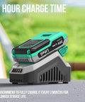 Cordless Drill Kit With 20V Max Power, 2.0 Ah battery on 1 hour fast charger outdoors