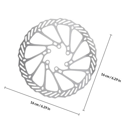 Heavy Duty CNC Machined Disc Brake Set For Mountain And Road Bikes Boasting Hollow Draining Design, 16 cm rotor.