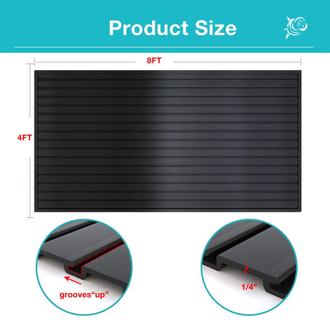 Built Like A Tank 4x8 Ft Slatwall Panel Garage Wall Organizer - Heavy Duty PVC Tool Storage Rack - High Capacity Wall Mounted Paneling For Home Or Garage