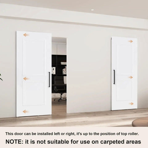 36 By 84 Concealed Sliding Barn Door With Super Slick Glide And Soft Close Hardware in a modern home interior.