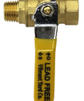 Lead Free Forged Brass Air Compressor Inline Ball Valve, Quarter Turn, One Quarter Inch MNPT To One Quarter Inch FNPT