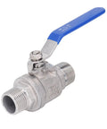 Badass 3/4 Inch 304 Stainless Steel Ball Valve With Npt Male Threads, lever handle, designed for water and oil lines.