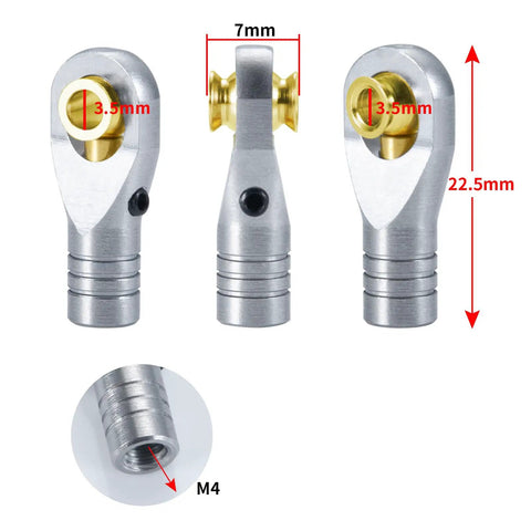 10 Piece Stainless Steel M4 Link Rod Ends Ball Head Right Hand Screw Set For 1/10 Axial SCX10 90046 RC Crawler Cars