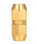 Solid Brass Air Hose Splicer Kit For One Quarter Inch ID Hose, Reusable Repair Fitting With Two Nuts, front view