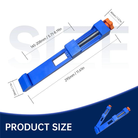 Adjustable Circular Saw Guide Rail Set for Precision Wood Cutting Milling Positioning Clamp, size 145-208mm, blue ABS