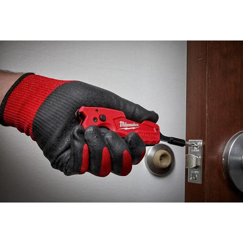Fastback Compact Folding Knife Set Two Pack Red And Black Six In One Folding Utility Knives used on door latch