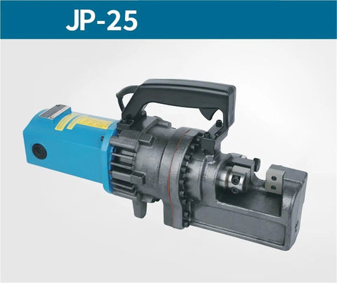 Heavy Duty Electric Rebar Cutter With Portable Hydraulic Shears And Cordless Bending Machine features a blue motor and rugged design for quick cutting.