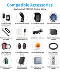 Compatible accessories for Dual Swing Gate Opener Heavy Duty Automatic Gate Motor with various control and sensor options.
