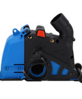 Heavy Duty Angle Grinder Dust Collecting Guard With Quick Slide Hookup And Adjustable 0 To 45 Mm Depth Universal Fit For 4 And 5 Inch Tools showing dust shroud with hose attachment.