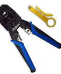 All In One Network And Phone Cable Tester With RJ11 RJ12 RJ22 RJ45 Crimping Tool Kit Including 100 CAT5e Connectors, Crimper315 close-up image