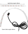 High Brightness LED Light Strip For 3D Printer Enclosures 24V DC ABS Housing Ra95 Color Rendering, 190mm length, 480mm cable