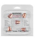 Top Shelf 5pcs Copper Plasma Torch Nozzles packaging showcasing five durable nozzles for metal cutting applications.