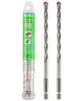 Two HLOFIZI 1/4in x 6in carbide-tipped masonry drill bits with hex shanks in green packaging