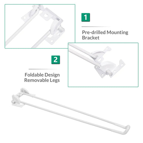 Diagram of 16 Inch Hairpin Leg Set Of 4 For Furniture And DIY Projects, Beefy Heavy Duty Metal Table Legs, pre-drilled and foldable