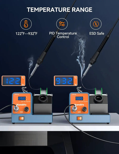 Pro Grade 150W Soldering Station Kit With Adjustable Temperature From 50C To 500C, LED Digital Display, ESD Safe