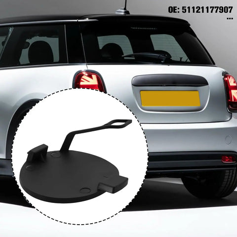 MINI Cooper Tow Hook Cover Cap 51121177907 fits front and rear bumpers for R50 R53 R52 R55 R56 R57 models, durable plastic