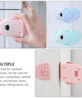 Bear shaped childproof cabinet locks three pack for drawers and doors adhesive easy install 90 degree curvature safety latches