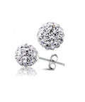 Sterling Silver 925 Pave Crystal CZ Diamond Stud Earrings For Women Sparkling Shamballa Ball Studs 6mm Everyday Glam Perfect Gift For Wife Daughter Mom Girlfriend, 6mm stud pair