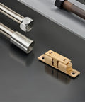 Heavy Duty Copper Roller Ball Door Catch Latch with Stainless Steel Tension on surface, marine grade hardware