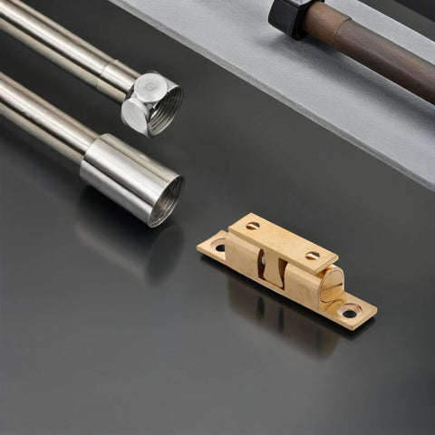 Heavy Duty Copper Roller Ball Door Catch Latch with Stainless Steel Tension on surface, marine grade hardware