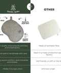 Comparison of wool sauna seat cushion pad to synthetic alternative, highlighting handmade felt and heat protection.