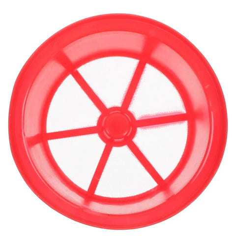Red round Backpack Sprayer Replacement Filter, 5.7 Inch Fine Mesh Strainer For Agricultural Knapsack Sprayers, top view