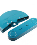 Heavy Duty Grinding Wheel Guard And Steel Cutting Machine Shield Cover shown in blue with belt guard