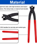 9 Inch Ear Clamp Pliers Hose Clamp Crimping Tool Carbon Steel with red PVC handles