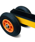 Beefy Heavy Duty Sheet Metal Hand Truck With 8.5 Cm 3.3 In Aisle Width, Rugged Manganese Steel Construction, Rust Resistant Coating, Built For I Beam And H Beam Tracks, Durable And Stable, 8 Inch Pneumatic Dual Wheels And Swivel close-up of dual wheels