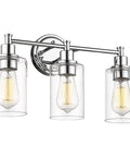 Vanity Lighting For Bathroom Dope Modern Over Mirror Wall Lamp With Clear Glass Shade Chrome Finish E26 Base Compatible