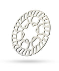 120mm 6 Bolt BMX Disc Brake Rotor in stainless steel for race-ready bikes with safe rounded edge design, side view