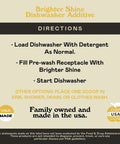 Brighter Shine Dishwasher Cleaner Powder With Lemon Citric Acid For Mineral Buildup And Hard Water Spots, Cleans Dishes And Glassware Like A Pro, Cuts Through Residue, 60 Uses label directions