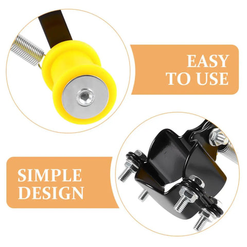 Dope Metal And Plastic Chain Tensioner Kit That Slaps Riders Hard With Roller Guide For Smooth Riding And Ultimate Safety On Any Ride, black and yellow roller