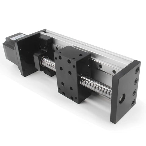 100mm Travel Double Linear Rail Guide SFU1605 Ballscrew And Nema 23 Stepper For CNC Router XY Z Linear Stage Actuator, front view