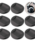 Rubber Furniture Cups With No Slip Floor Grip For All Floor Types Bed Stopper Coasters For Sofas Beds Chairs And Furniture Wheels Prevent Scratches And Slippage Round Black Set Of Eight shown in an 8-pack layout