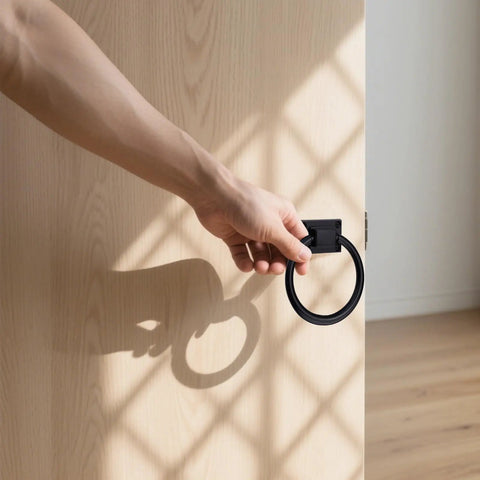 Hand gripping Three Pack Black Sliding Barn Door Ring Pulls With Screws Zinc Alloy Door Handles For Outdoor Use