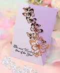 A card decorated with hollow butterfly frames using Butterfly String Dies For Card Making And Scrapbooking Dope Hollow Frame Metal Dies.