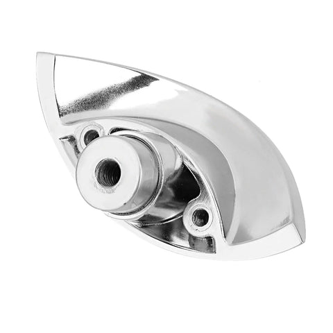 Half Moon Push Button Cabinet Latch Lock For RVs Caravans And Boats, 14-16mm crescent lock, polished view.