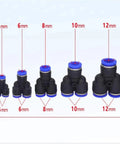 Cool 100 Pc Pneumatic Push To Connect Pipe Fittings Kit With Quick Air Hose Connector Set For Compressors And Tools In Black Blue Design Perfect For Pro Jobs, 4-12mm fittings