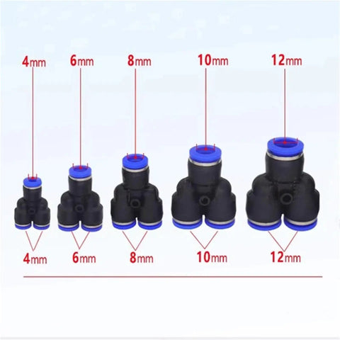 Cool 100 Pc Pneumatic Push To Connect Pipe Fittings Kit With Quick Air Hose Connector Set For Compressors And Tools In Black Blue Design Perfect For Pro Jobs, 4-12mm fittings